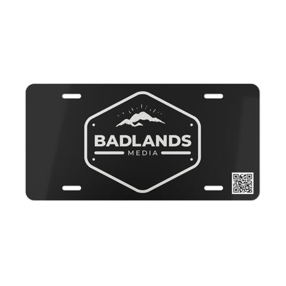 Badlands Media Black Vanity Plate