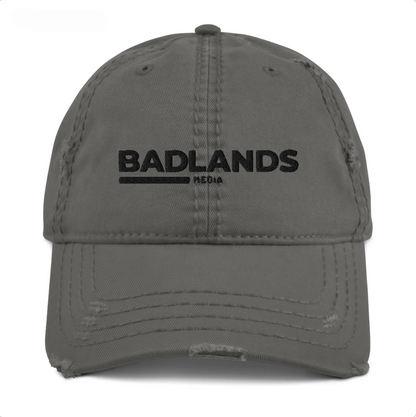 Badlands Distressed Dad Hat (black logo)