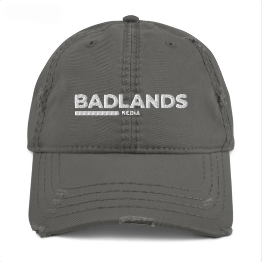 Badlands Distressed Dad Hat (white logo)