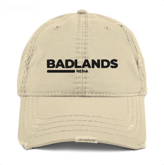 Badlands Distressed Dad Hat (black logo)