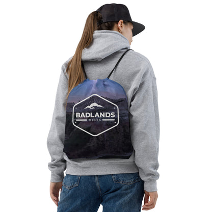 Badlands Drawstring Bag in midnight nebula