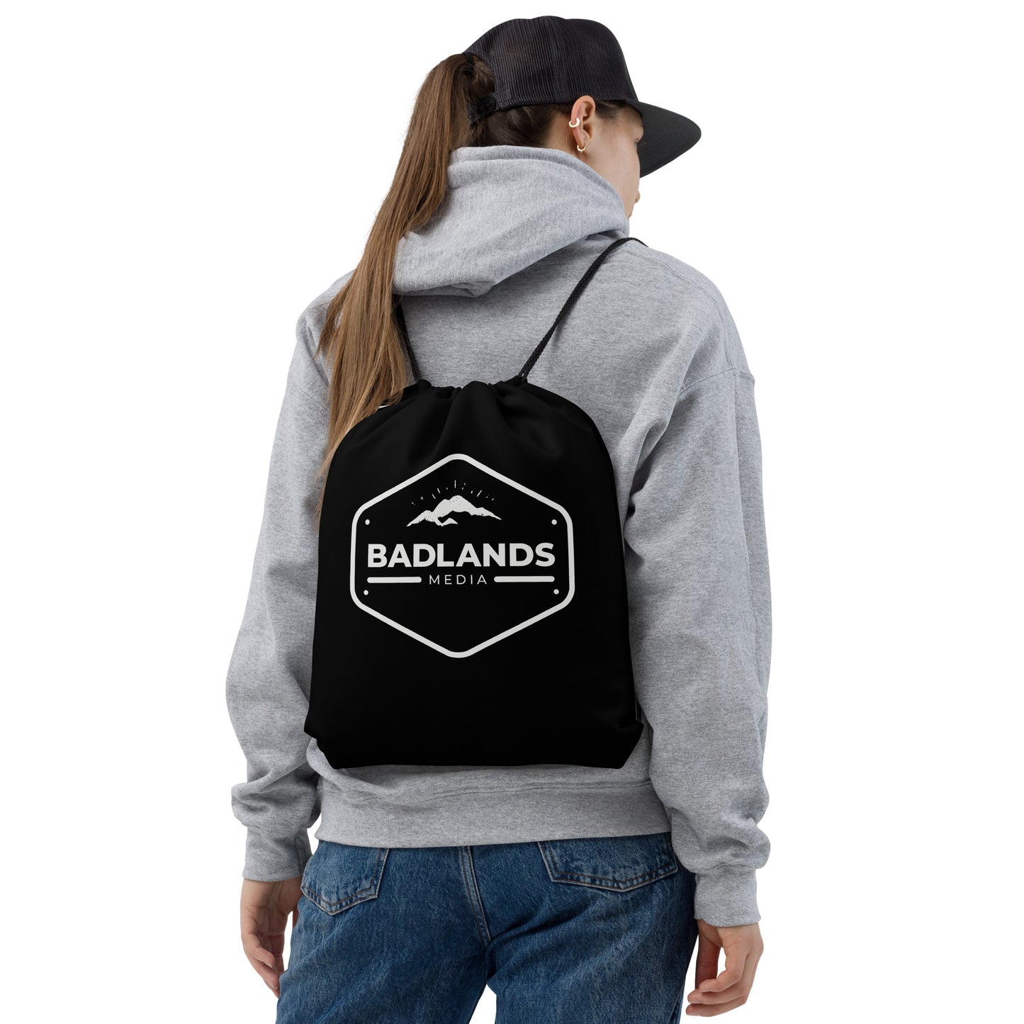 Badlands Drawstring Bag in black