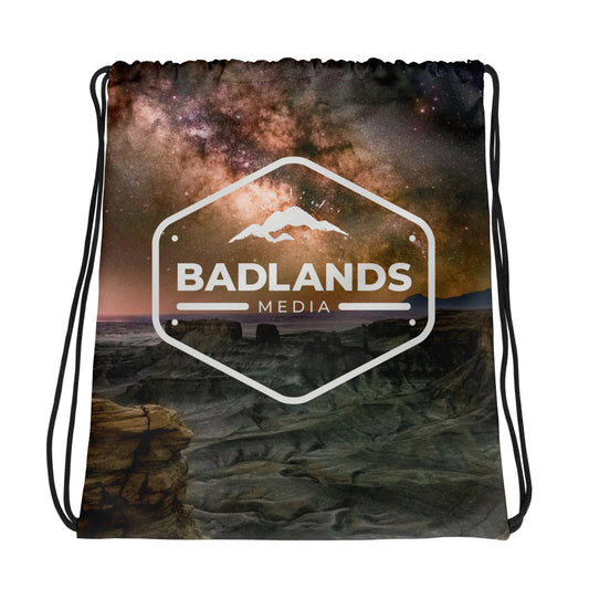 Badlands Drawstring Bag in desert nebula