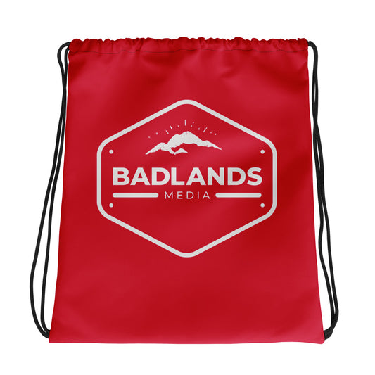 Badlands Drawstring Bag in cherry