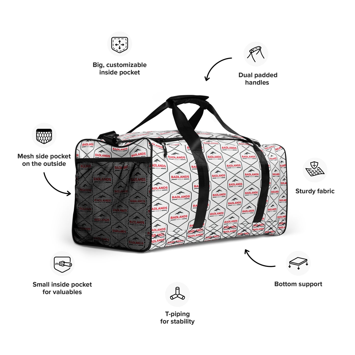 Badlands Extra Large Duffle Bag in Badlands print