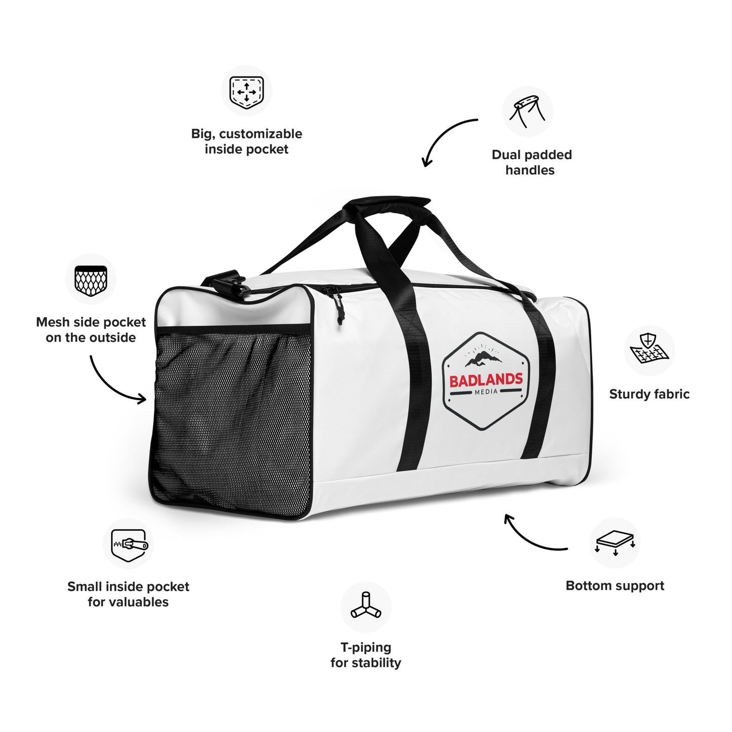 Badlands Extra Large Duffle Bag in white