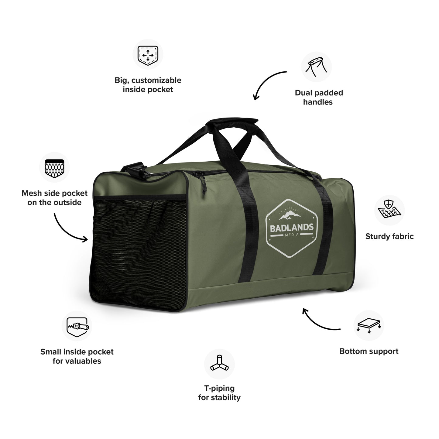 Badlands Extra Large Duffle Bag in army green