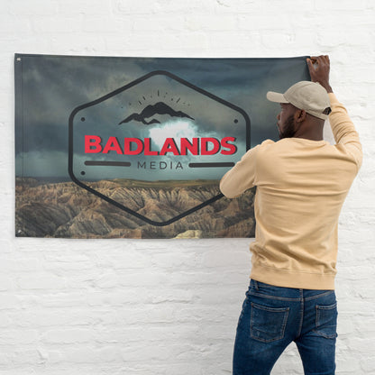 Badlands Flag in storm