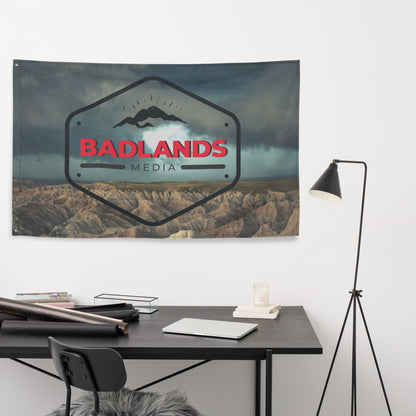 Badlands Flag in storm