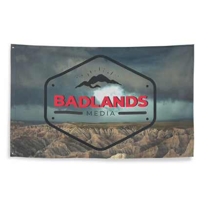 Badlands Flag in storm