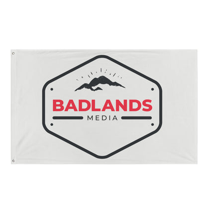 Badlands Logo Flag in white