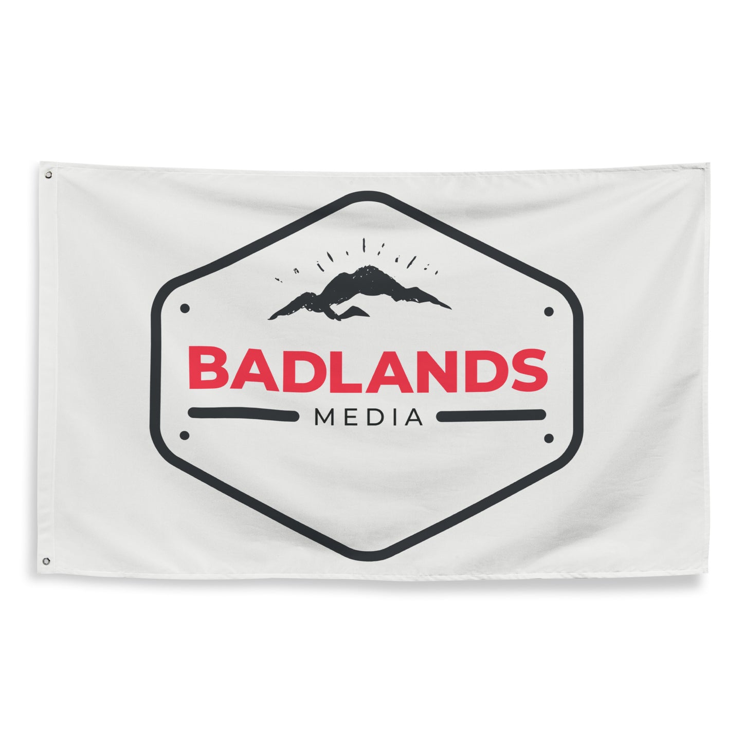 Badlands Logo Flag in white