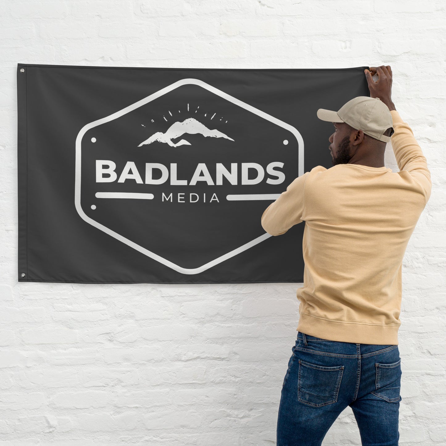 Badlands Logo Flag in black