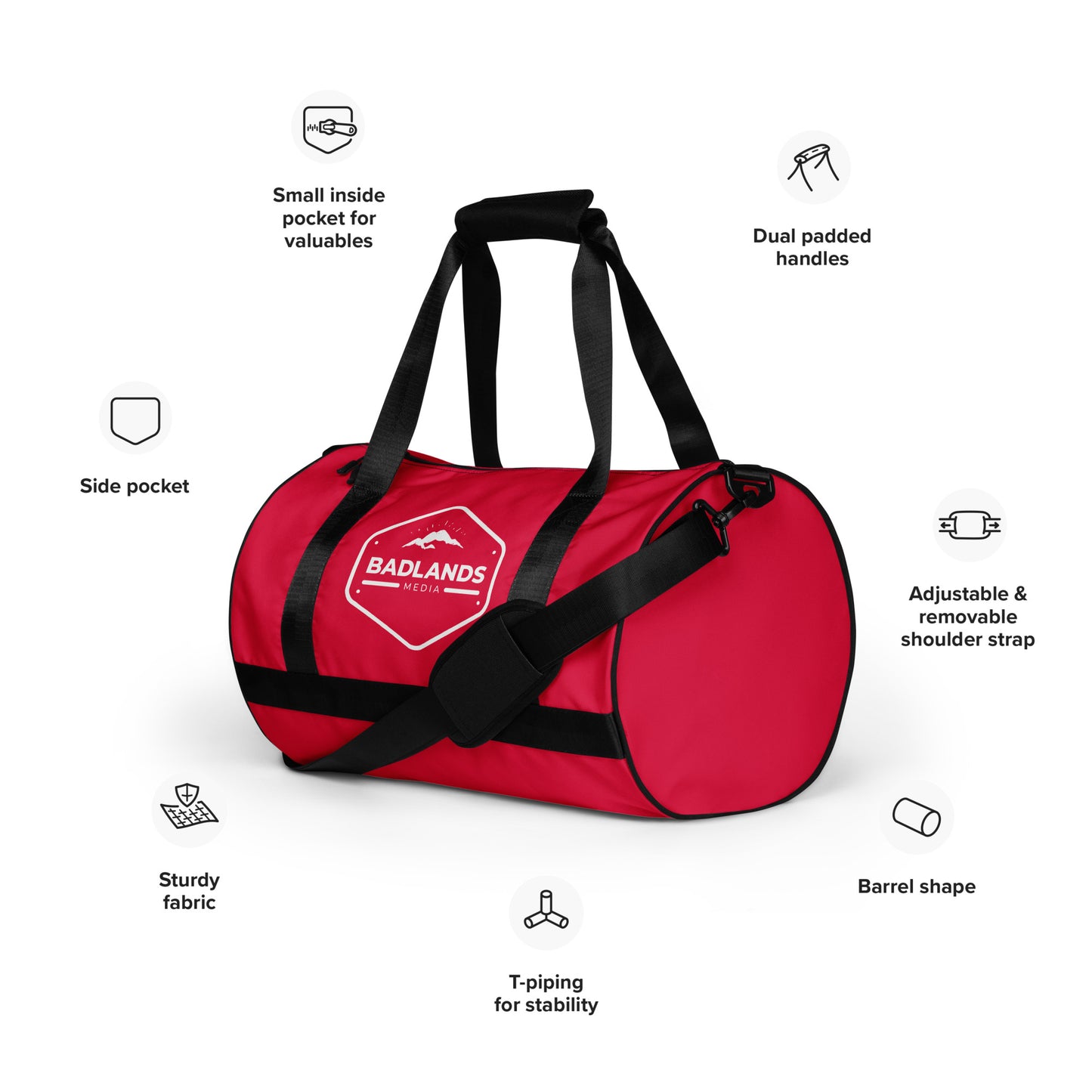 Badlands Medium Duffle Bag in cherry