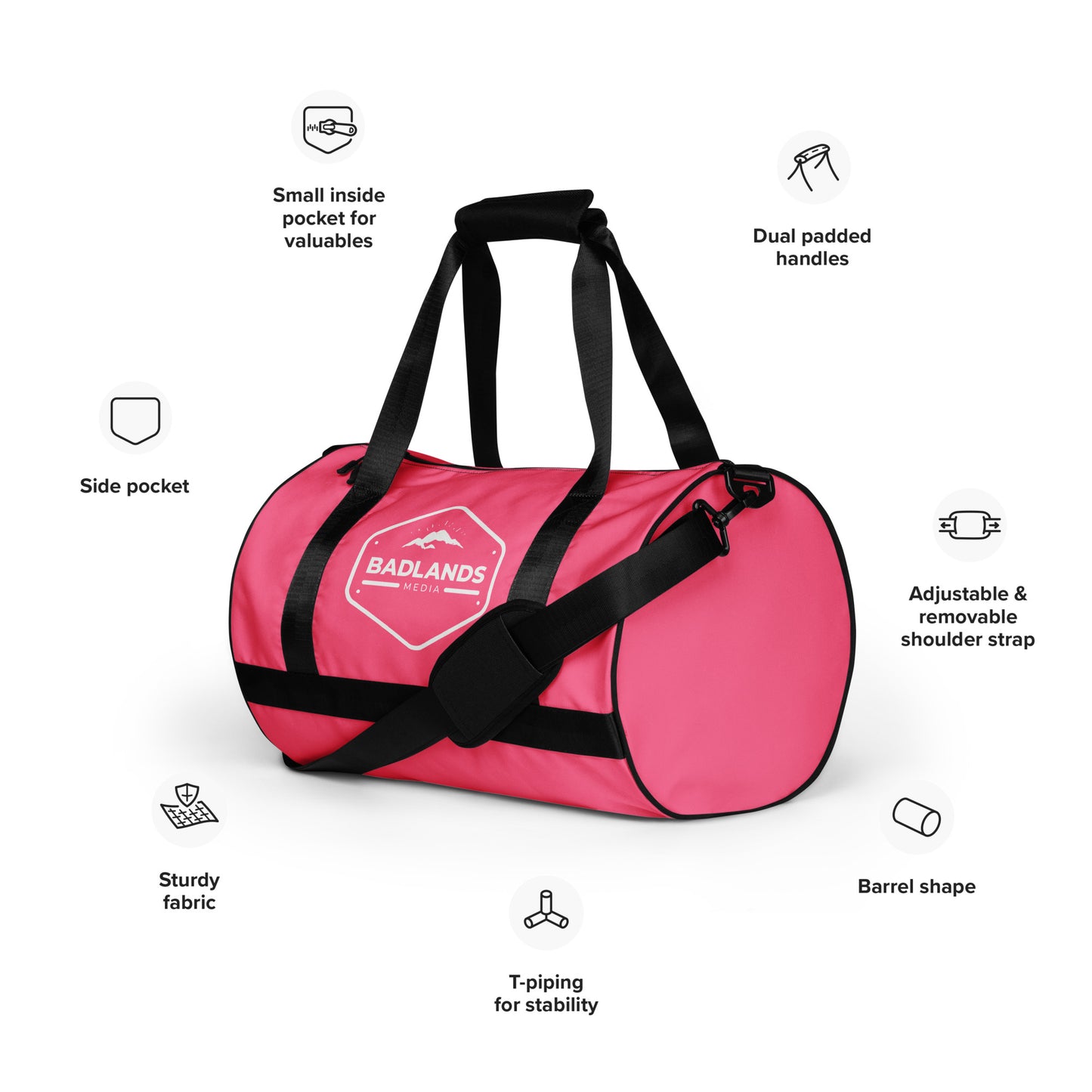 Badlands Medium Duffle Bag in bubble gum