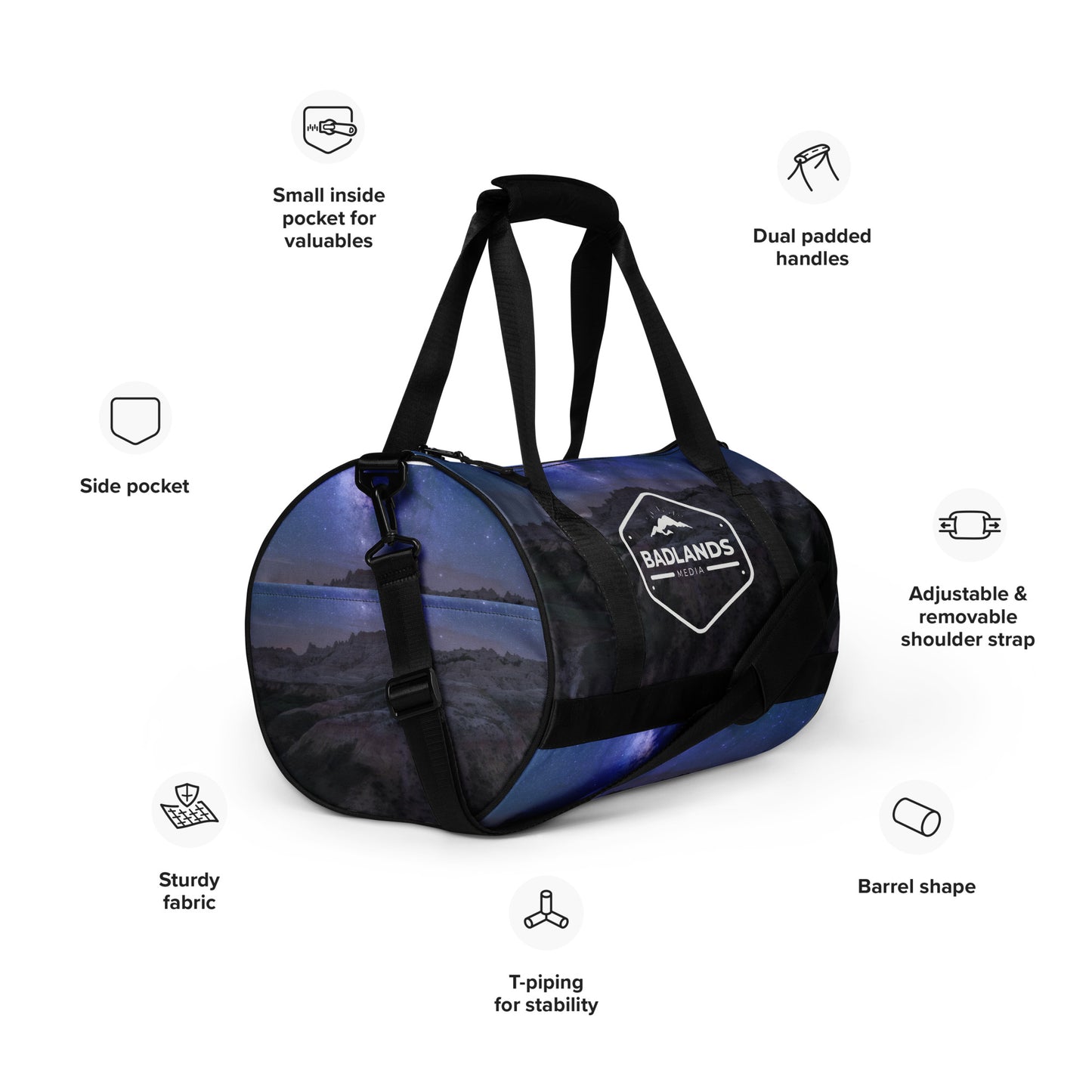 Badlands Medium Duffle Bag in midnight nebula