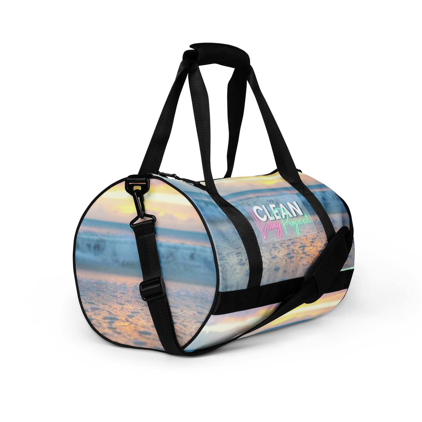 The Clean Living Project All-Over Print Gym Bag (waves)