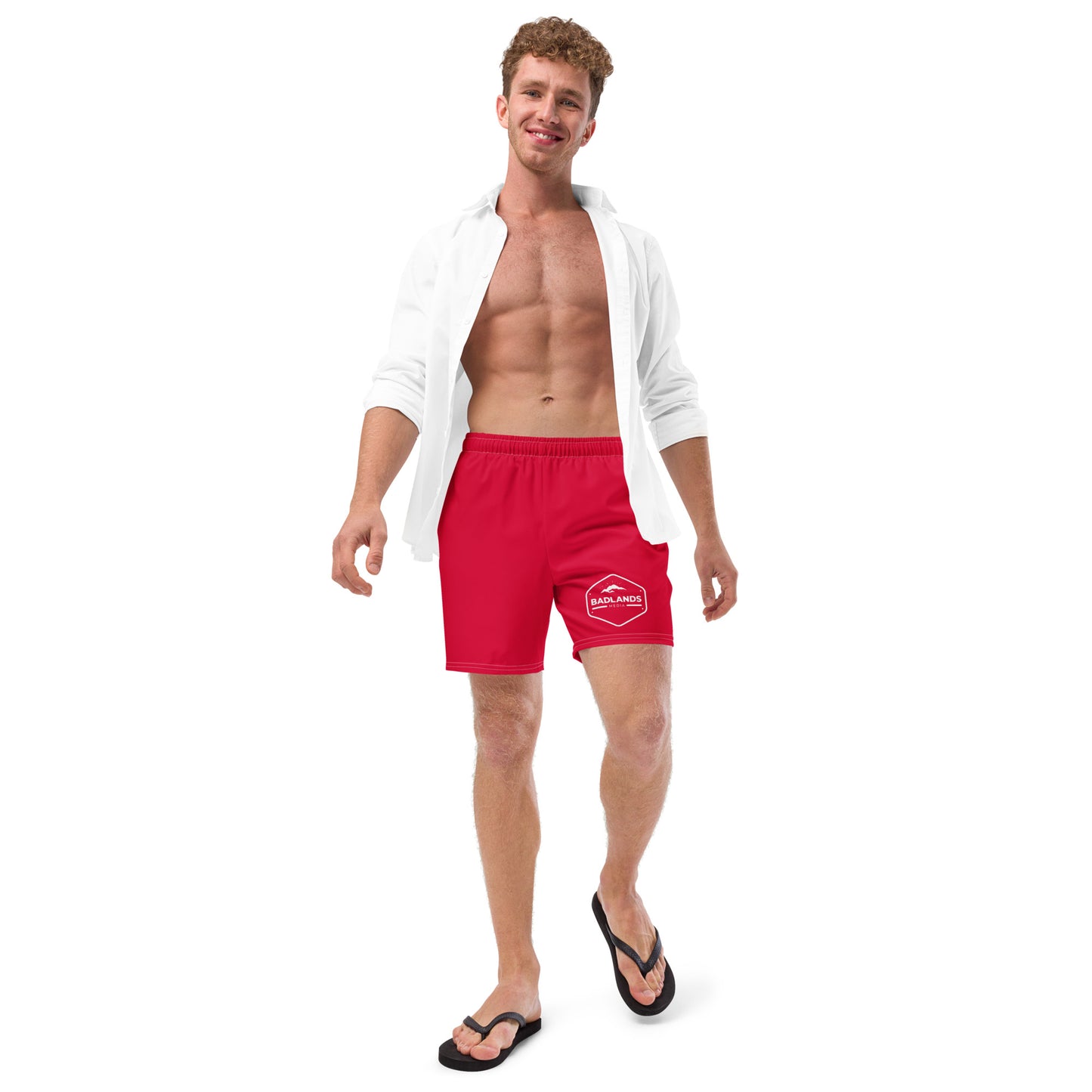 Badlands Men's Swim Trunks in cherry