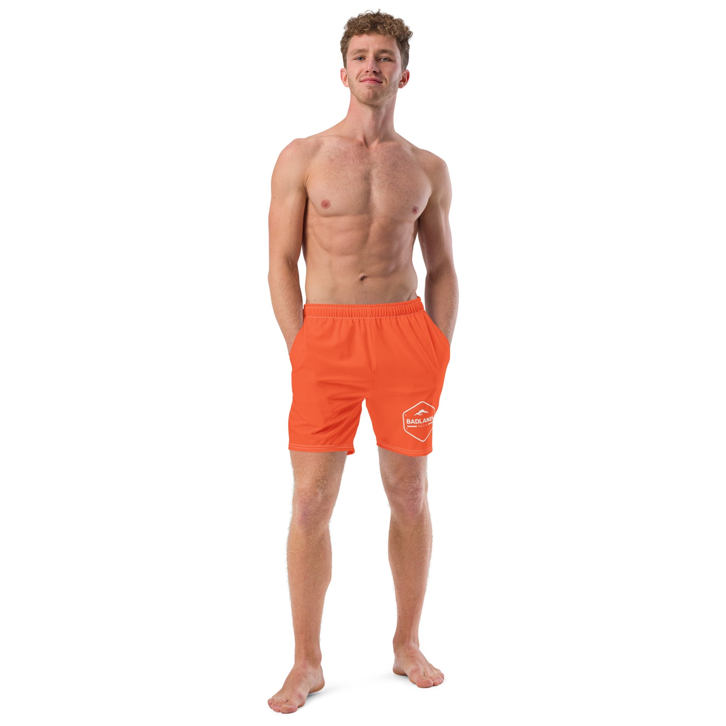 Badlands Men's Swim Trunks in electric orange