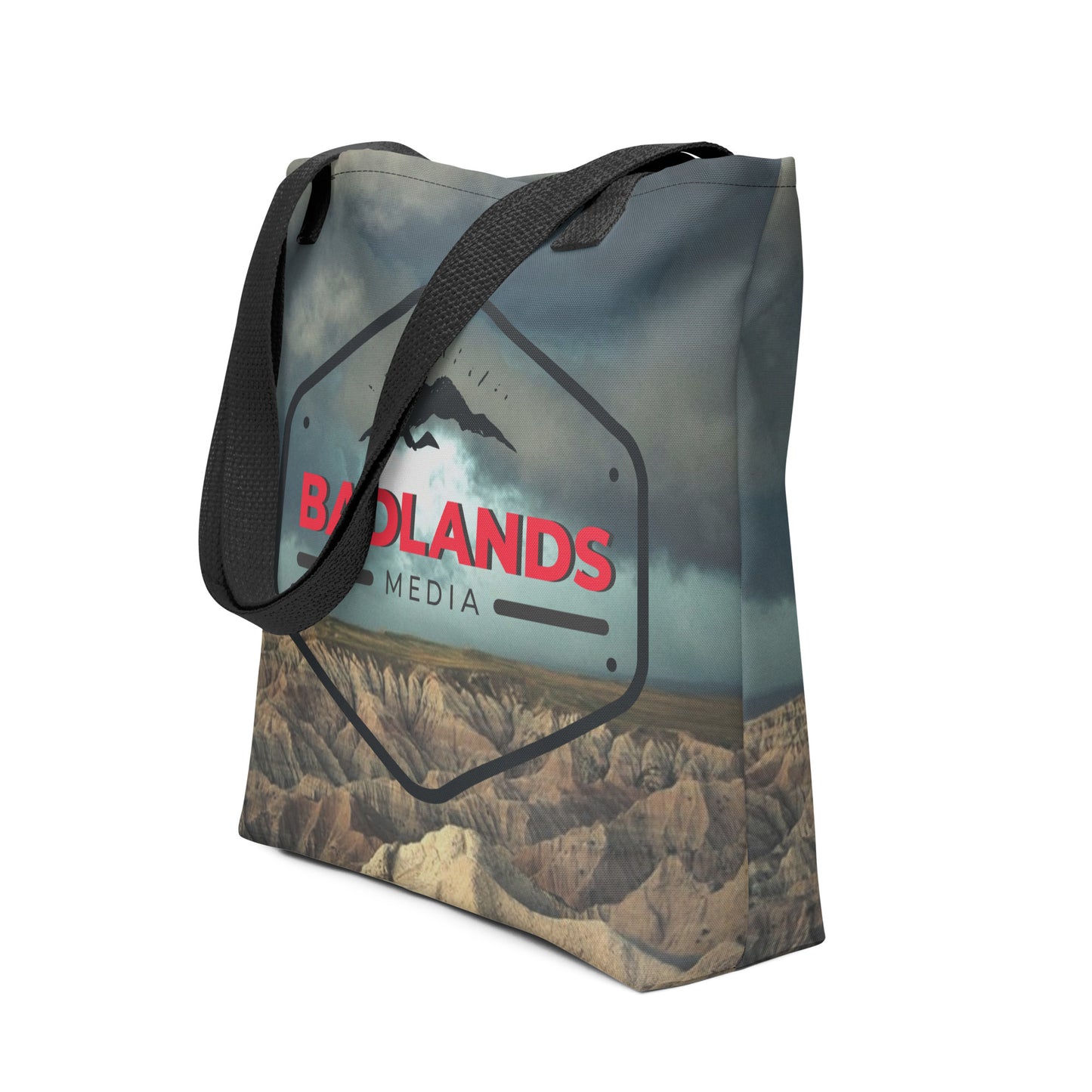 Badlands Tote Bag in storm