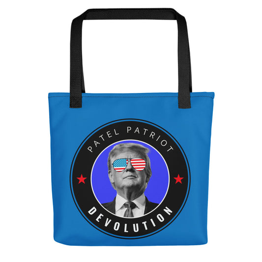 Trump Devolution Tote bag (electric blue)