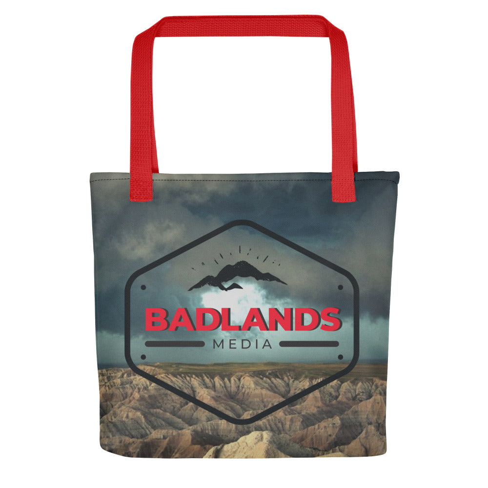 Badlands Tote Bag in storm