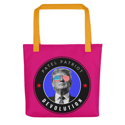 Trump Devolution Tote bag (hot pink)