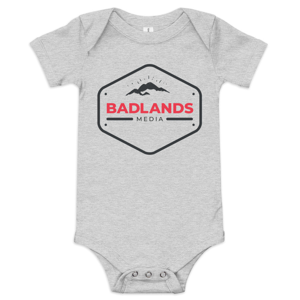 Badlands Baby Short Sleeve Onesie (red/blk logo)