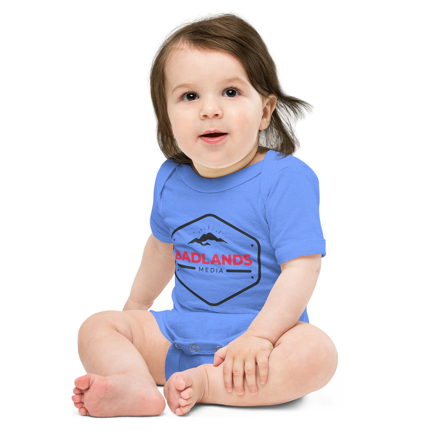 Badlands Baby Short Sleeve Onesie (red/blk logo)