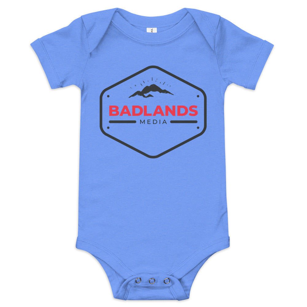 Badlands Baby Short Sleeve Onesie (red/blk logo)