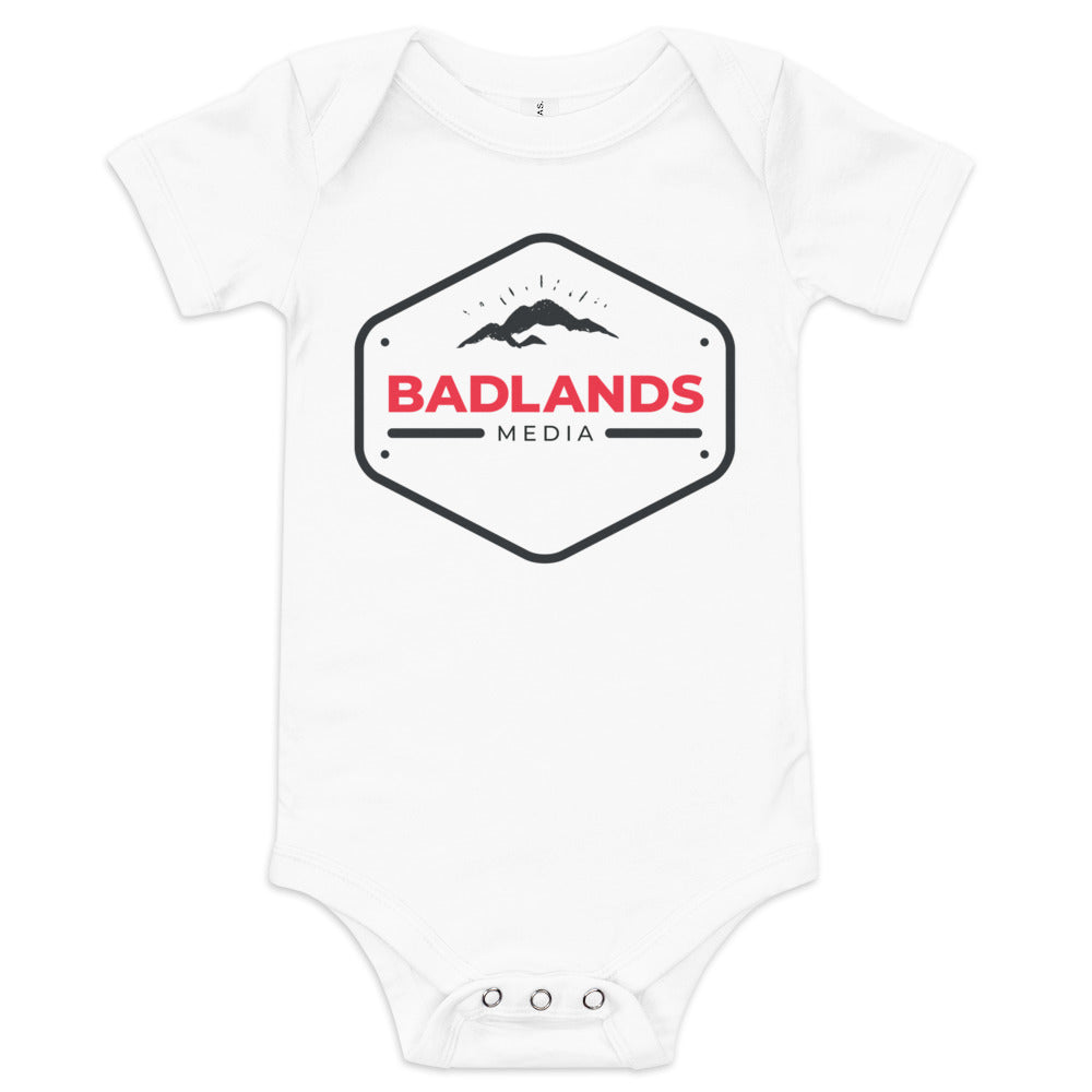 Badlands Baby Short Sleeve Onesie (red/blk logo)