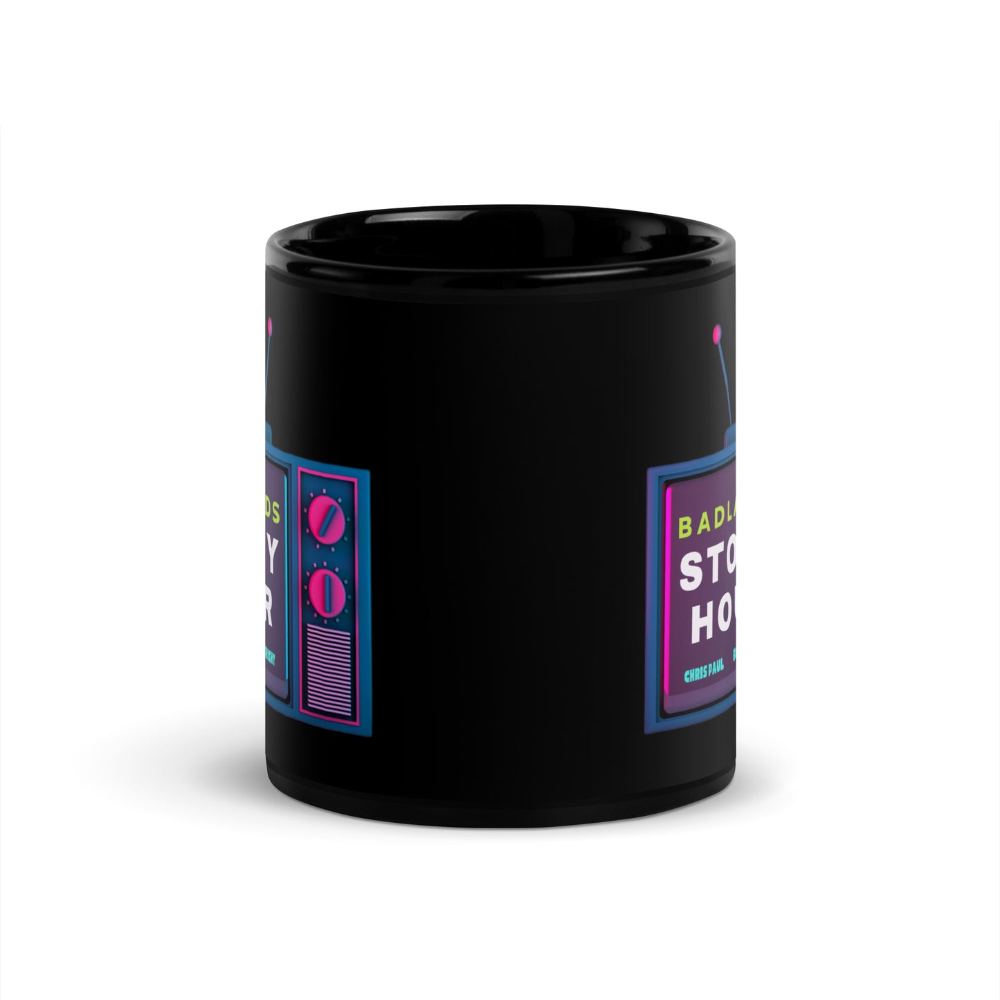 Badlands Story Hour Black Glossy Mug