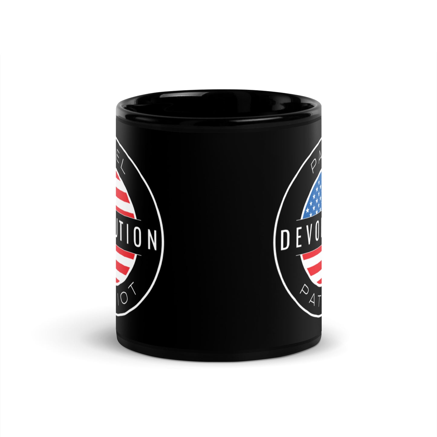 Devolution Circle Black Glossy Mug