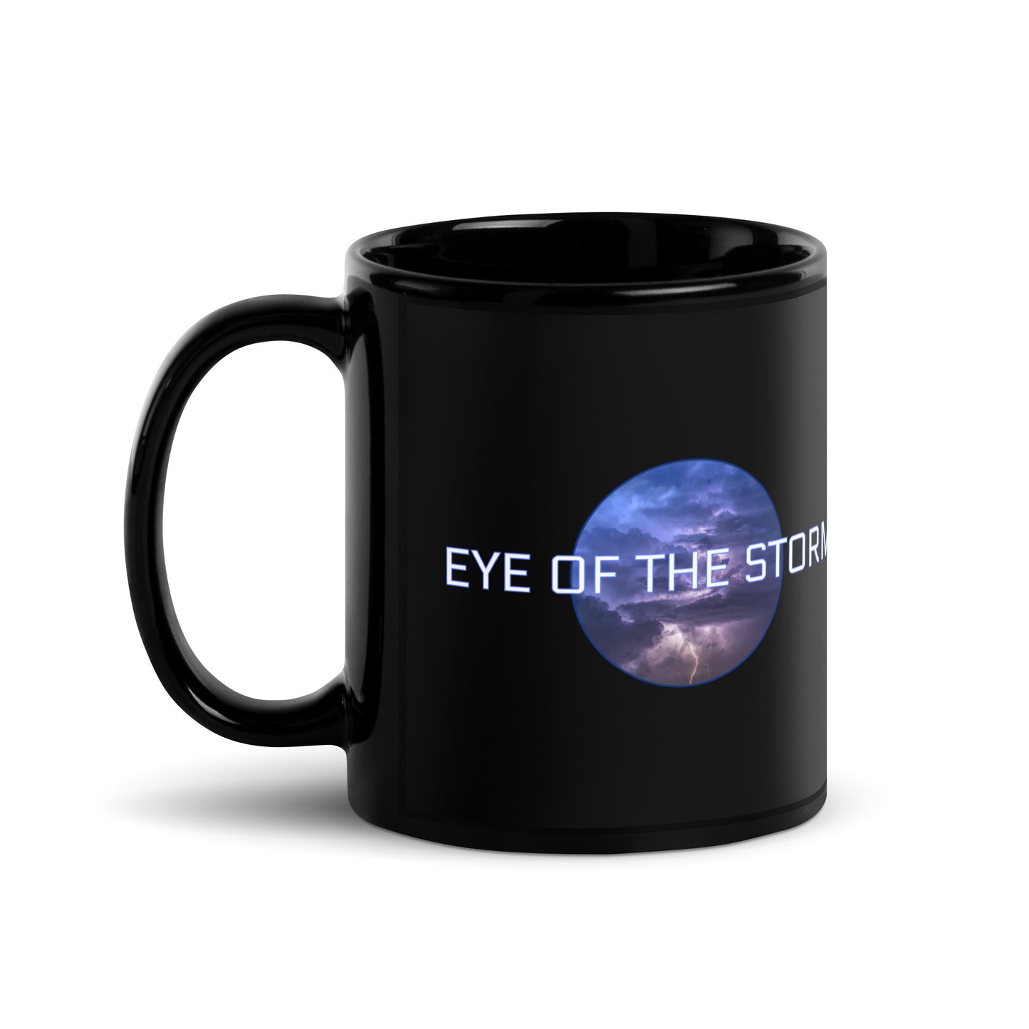 Eye of the Storm Black Glossy Mug