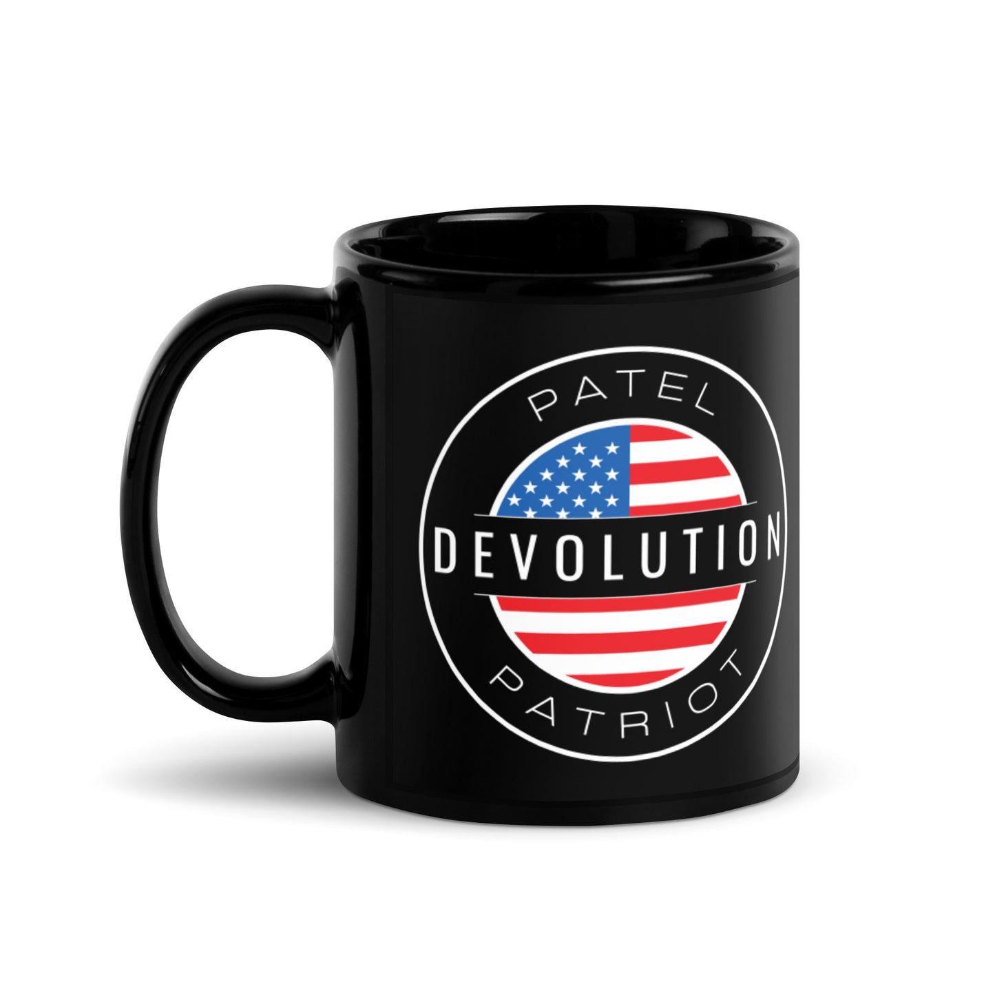 Devolution Circle Black Glossy Mug