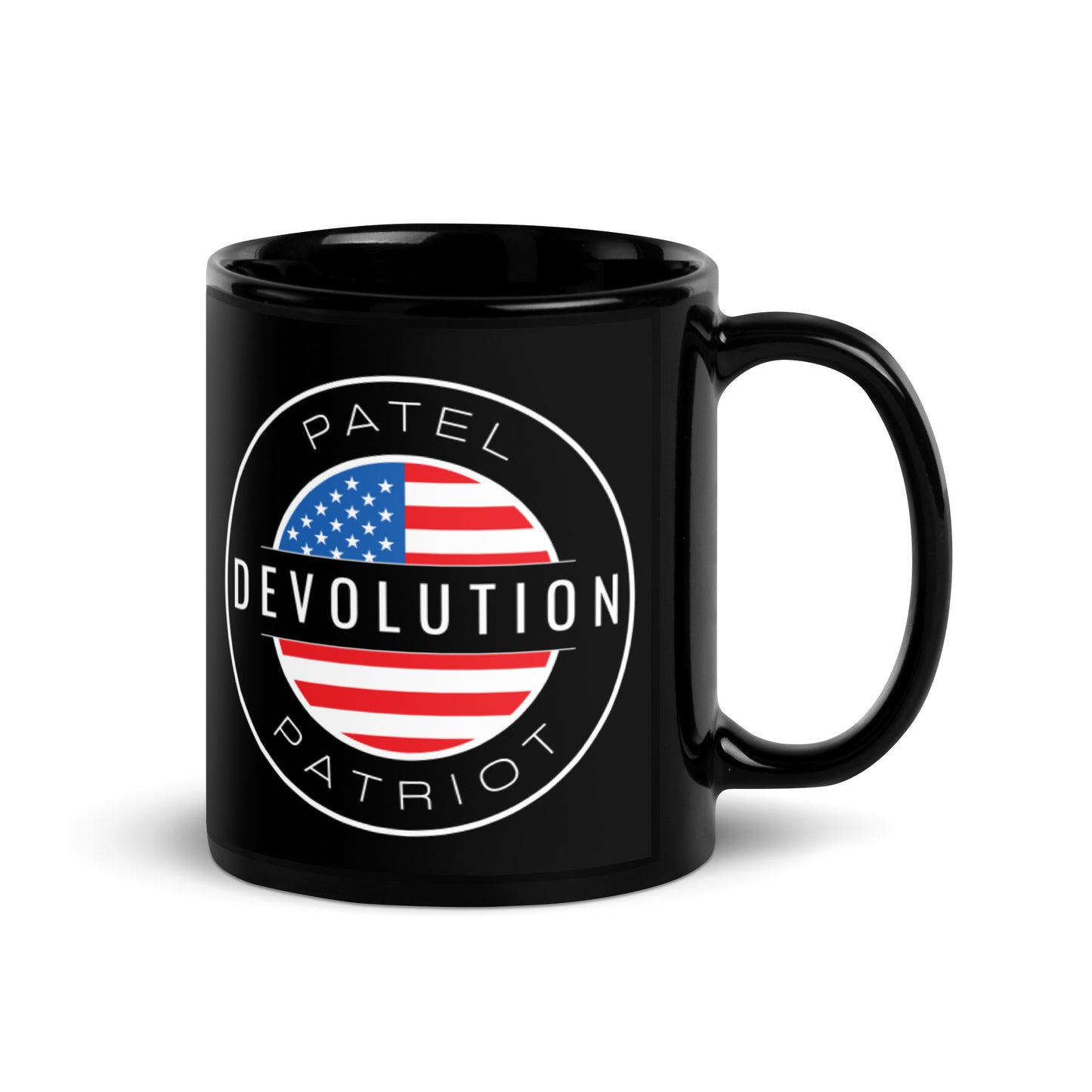 Devolution Circle Black Glossy Mug