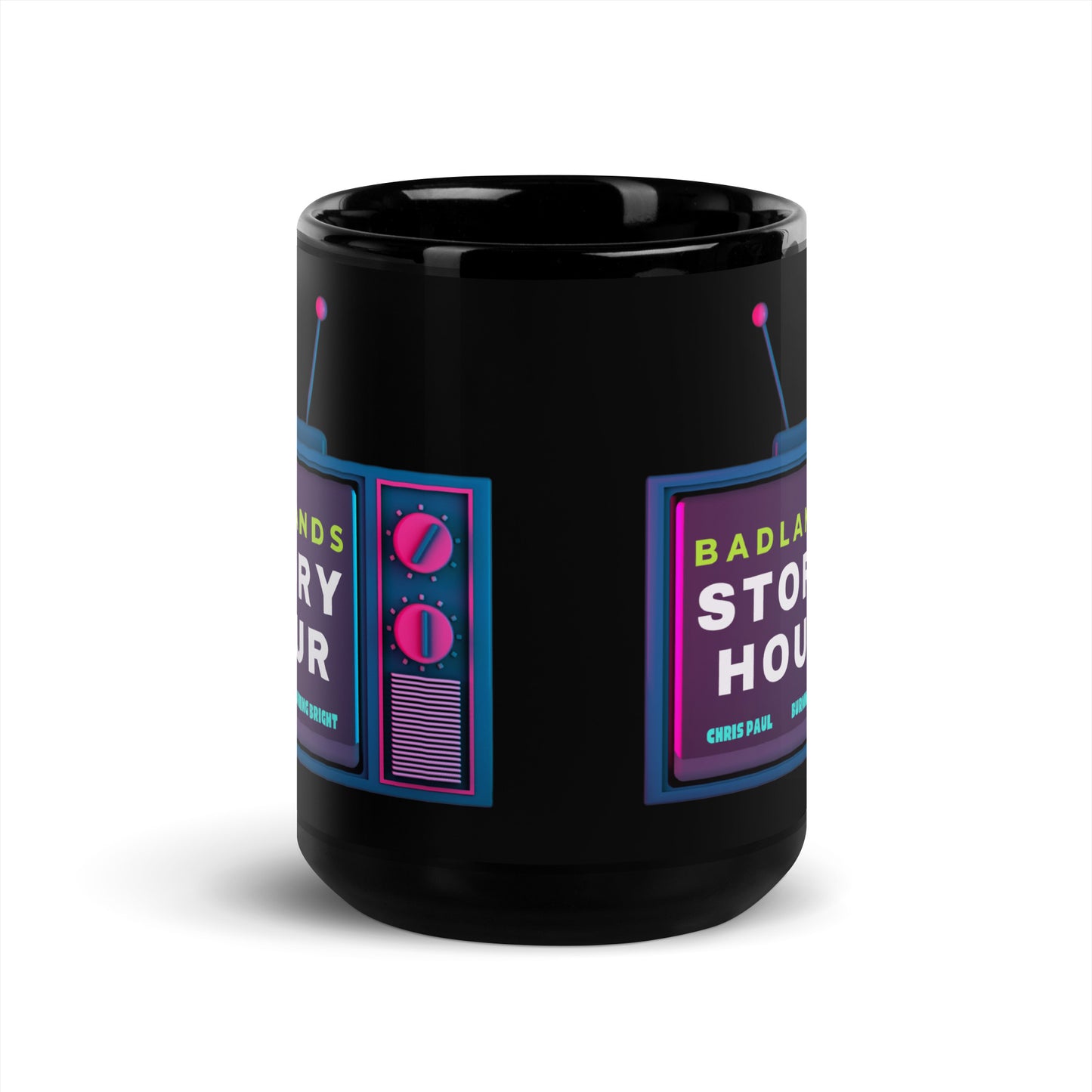 Badlands Story Hour Black Glossy Mug