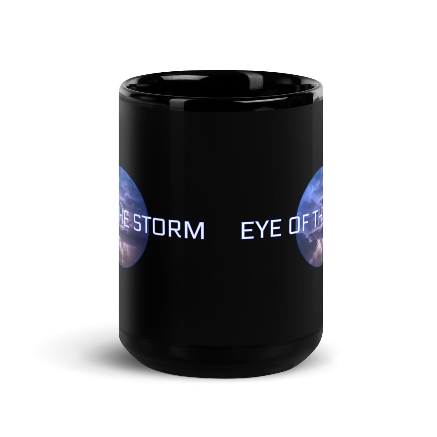 Eye of the Storm Black Glossy Mug