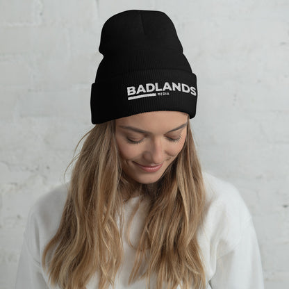 Badlands Cuffed Beanie with white logo