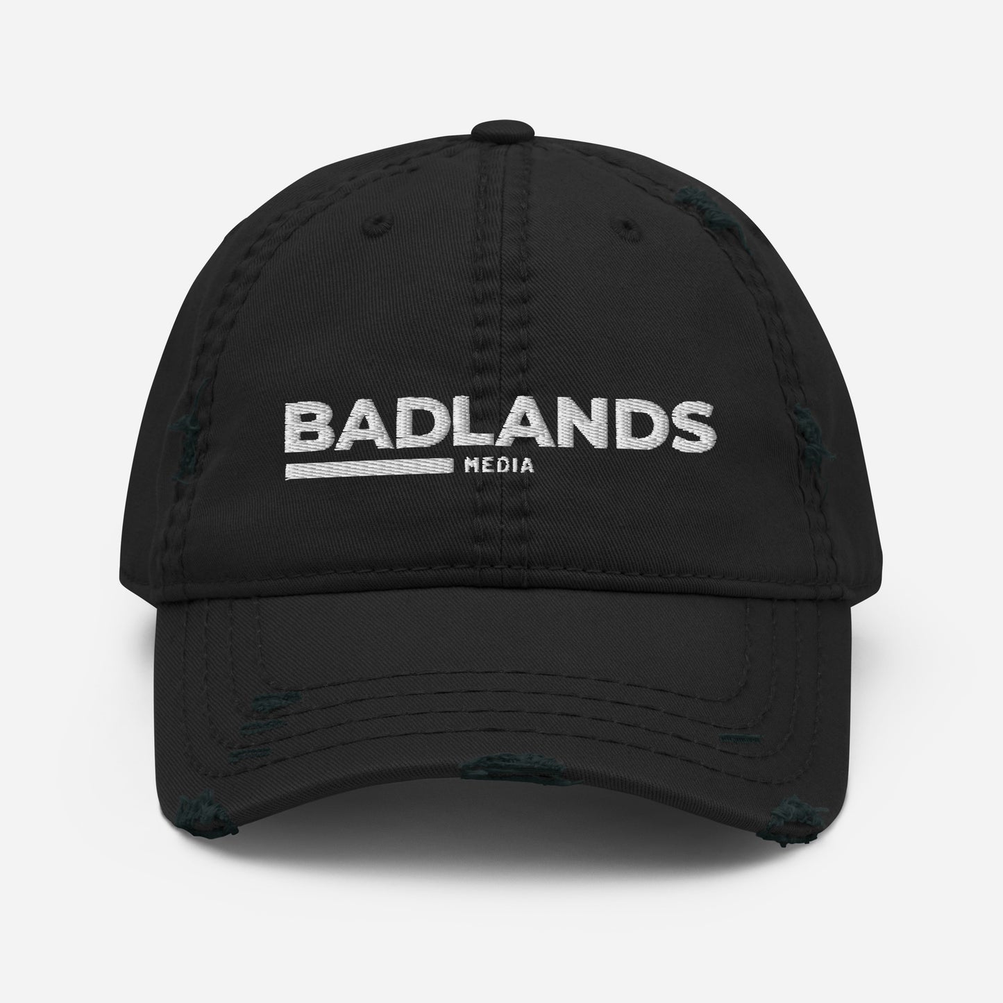 Badlands Distressed Dad Hat (white logo)