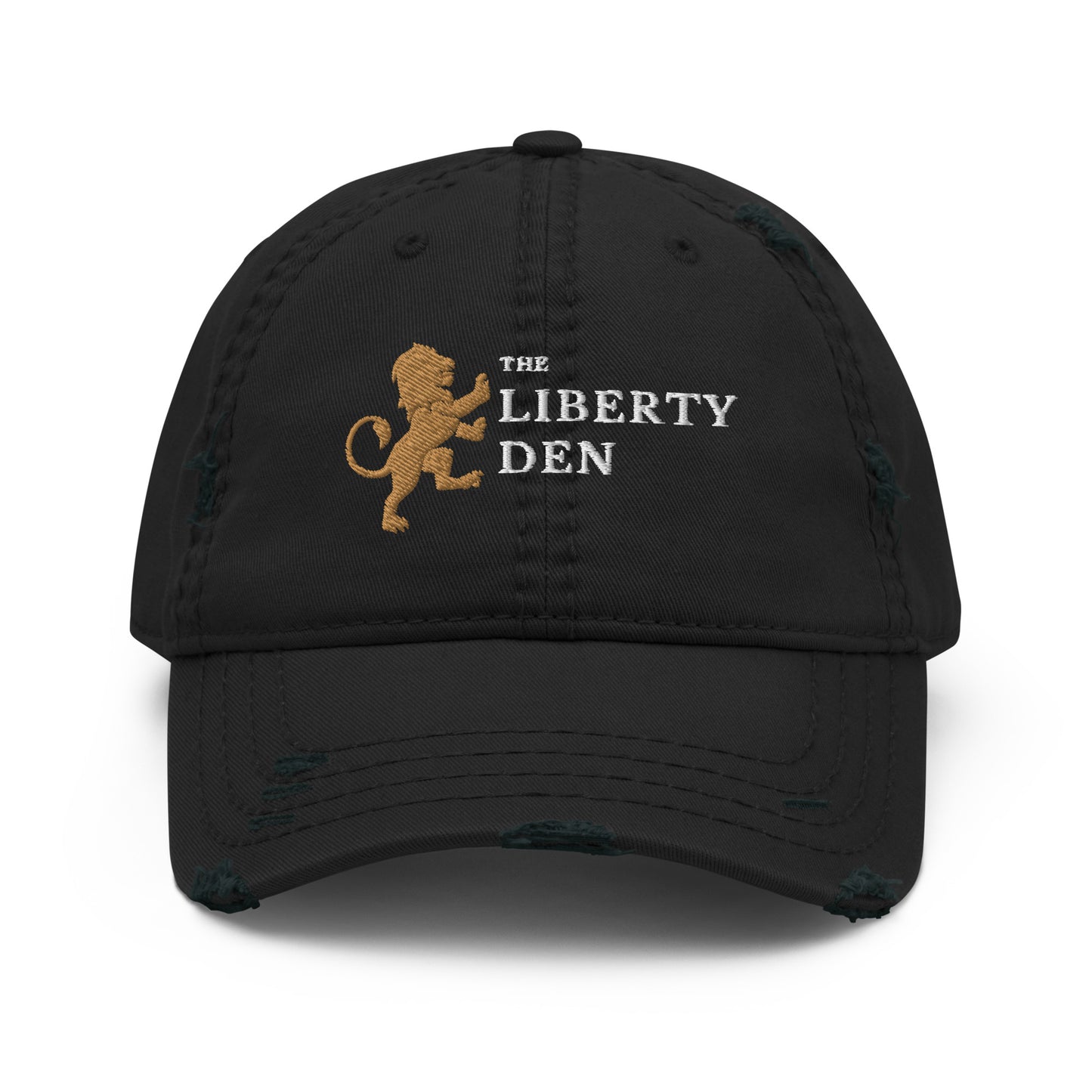 The Liberty Den Distressed Dad Hat (light logo)