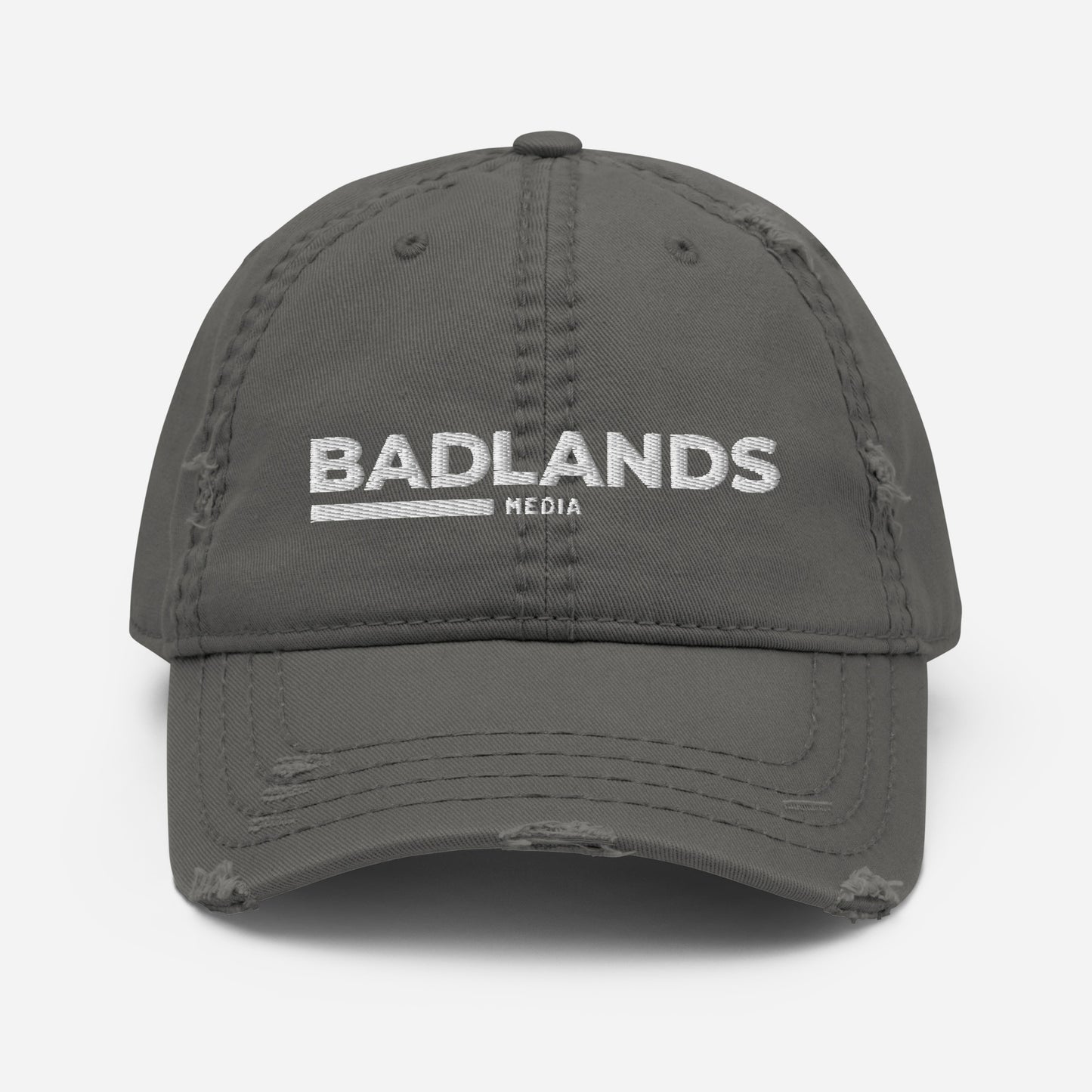 Badlands Distressed Dad Hat (white logo)