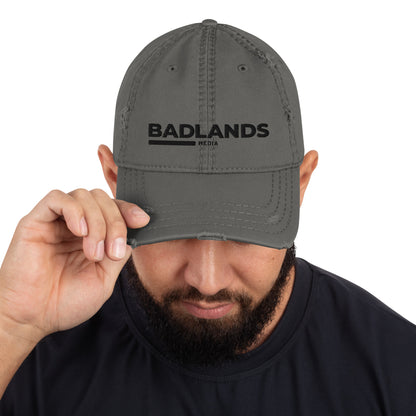 Badlands Distressed Dad Hat (black logo)