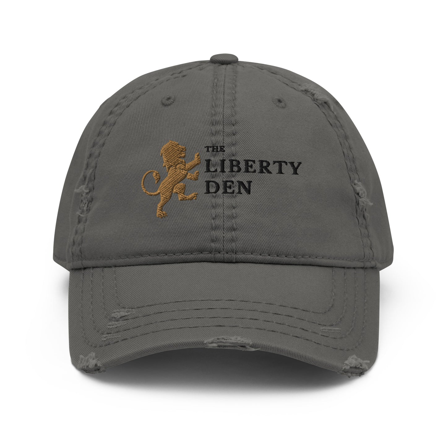 The Liberty Den Distressed Dad Hat (dark logo)