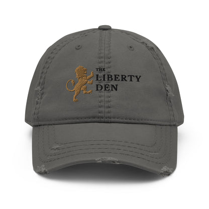 The Liberty Den Distressed Dad Hat (dark logo)