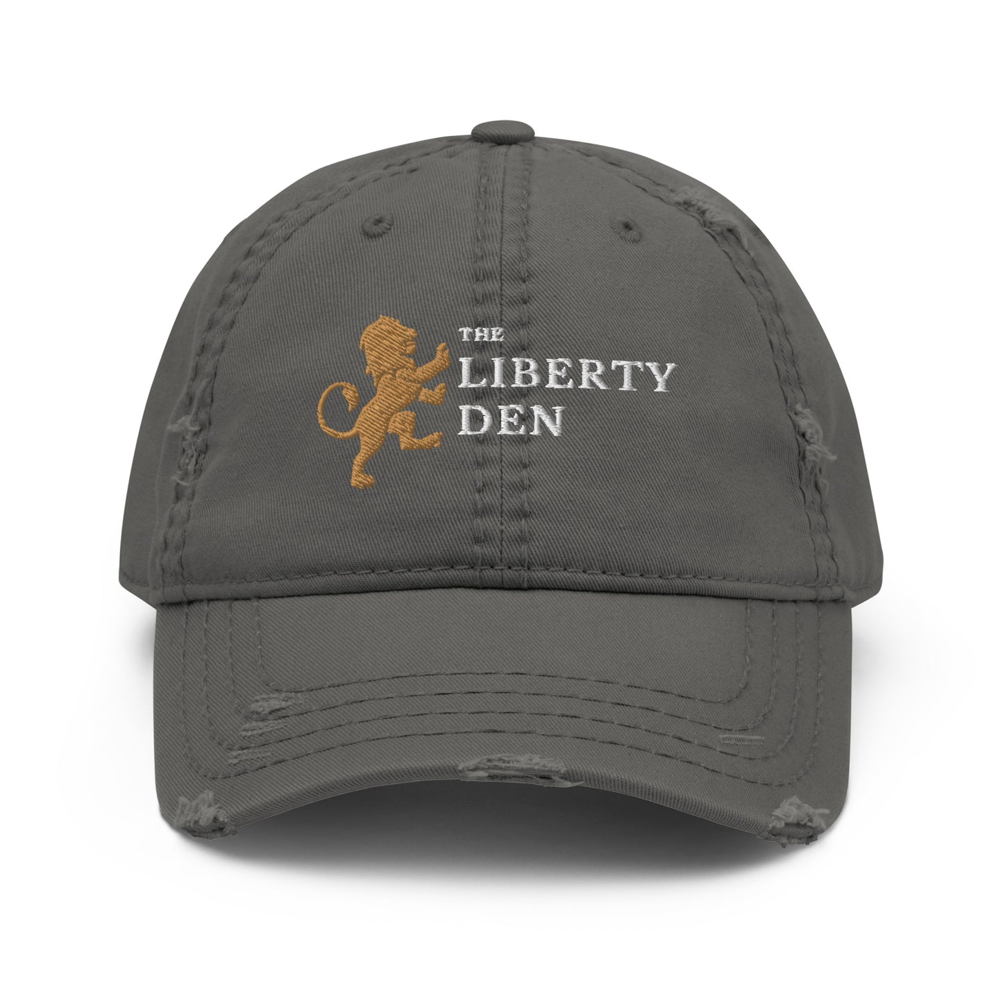 The Liberty Den Distressed Dad Hat (light logo)