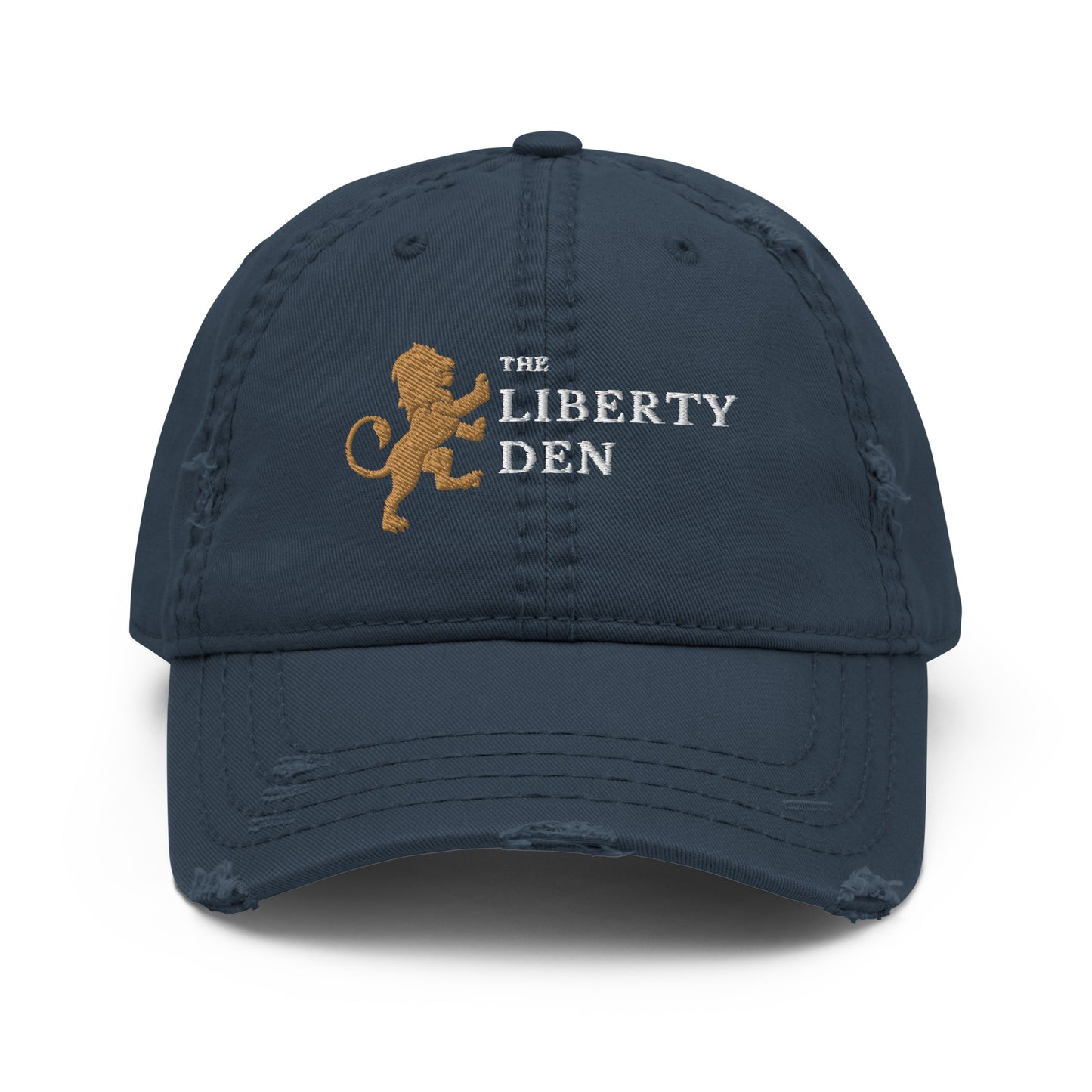 The Liberty Den Distressed Dad Hat (light logo)