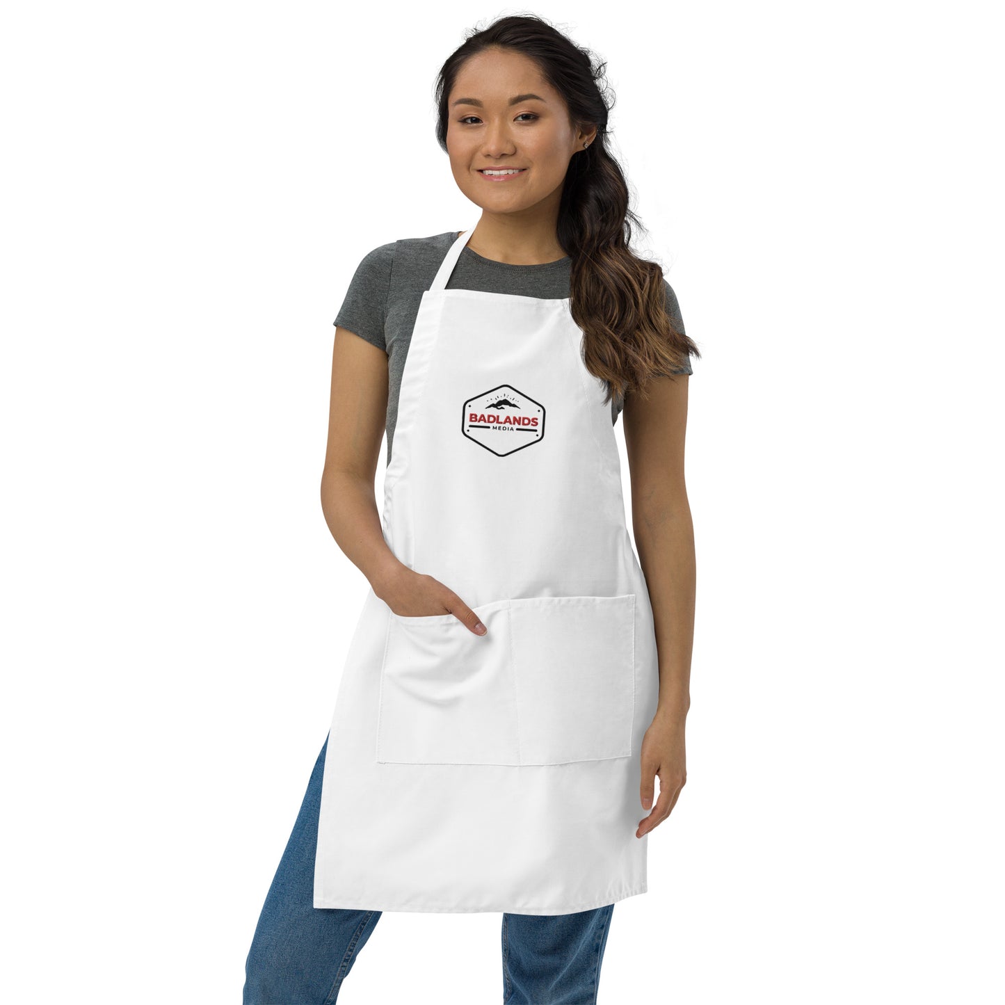 Badlands Embroidered Apron in white