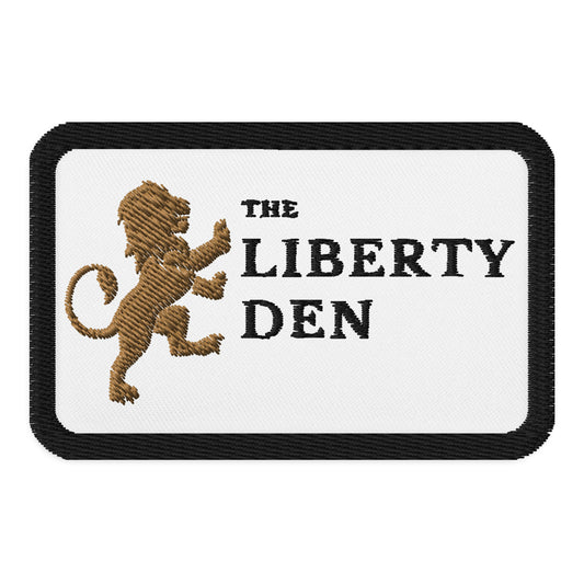 The Liberty Den Embroidered Patch (white)