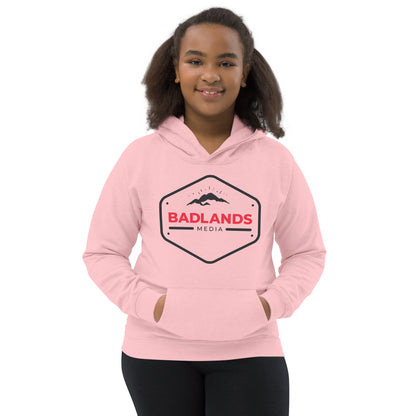 Badlands Kids Unisex Hoodie (red/blk logo)
